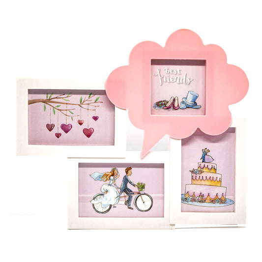 Portarretrato Home Elegance 4 Fotos Marco Plástico - Surtido