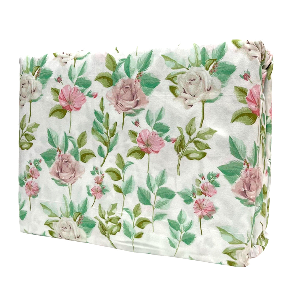 Sábana Queen 4 Piezas Blanca Estampada - Spa Lush