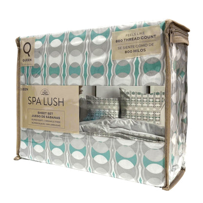 Sábana Queen 4 Piezas Estampada - Spa Lush