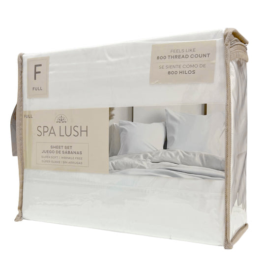 Sábana Full 4 Piezas Blanca - Spa Lush