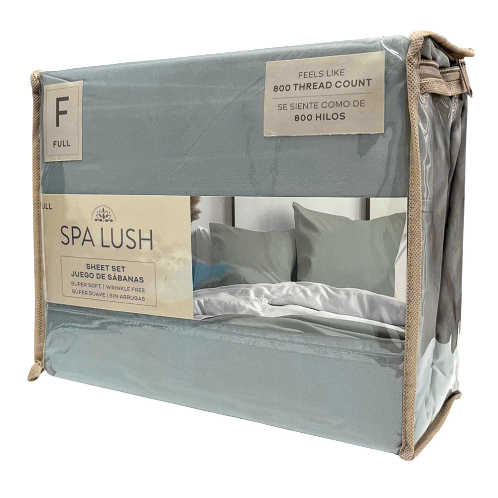 Sábana Full 4 Piezas Gris - Spa Lush