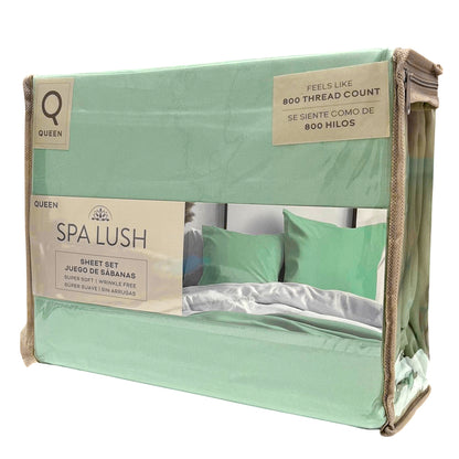 Sábana Queen 4 Piezas Aqua - Spa Lush