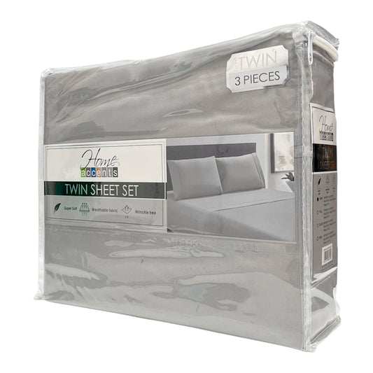 Sábana Twin 3 Piezas Silver - Home Accents