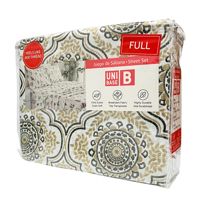 Sábana Full Estampada Unibase / Set 4 Piezas / Surtida