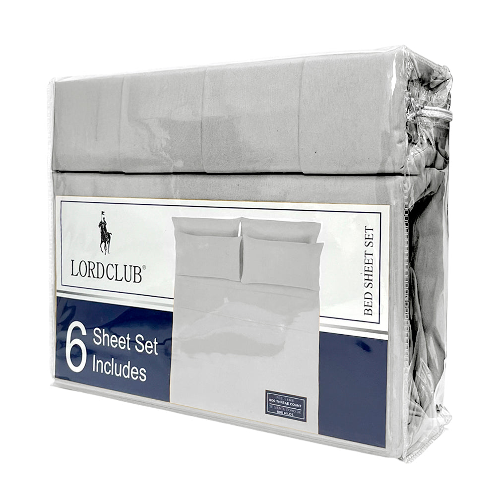 Sábana Full Lisa Lord Club / 6 Piezas / Gris