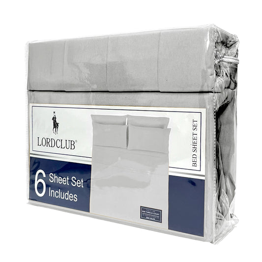 Sábana Full Lisa Lord Club / 6 Piezas / Gris