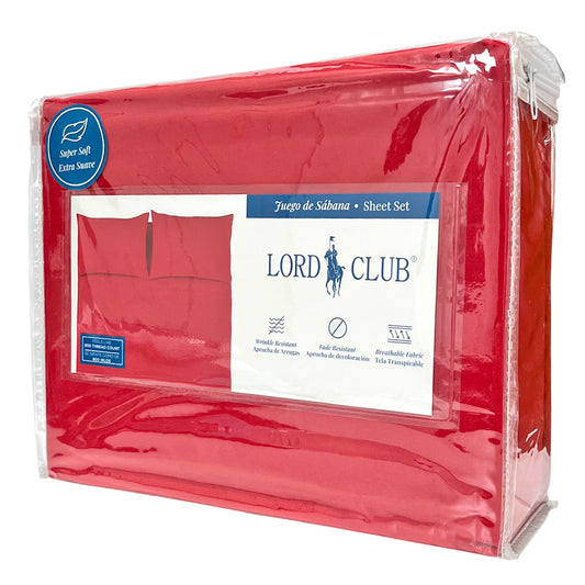 Sábana Full Lisa Lord Club 4 Piezas / Roja