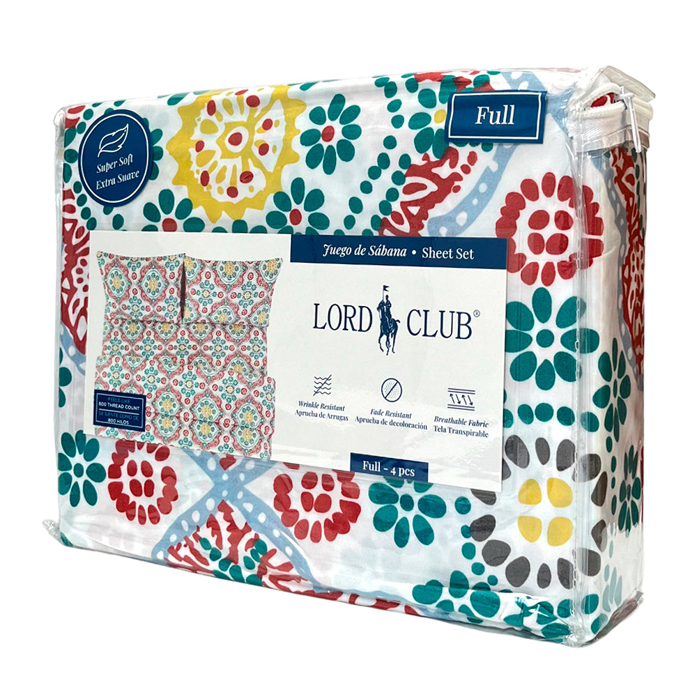 Sábana Full Estampada Lord Club 4 Piezas / Surtida