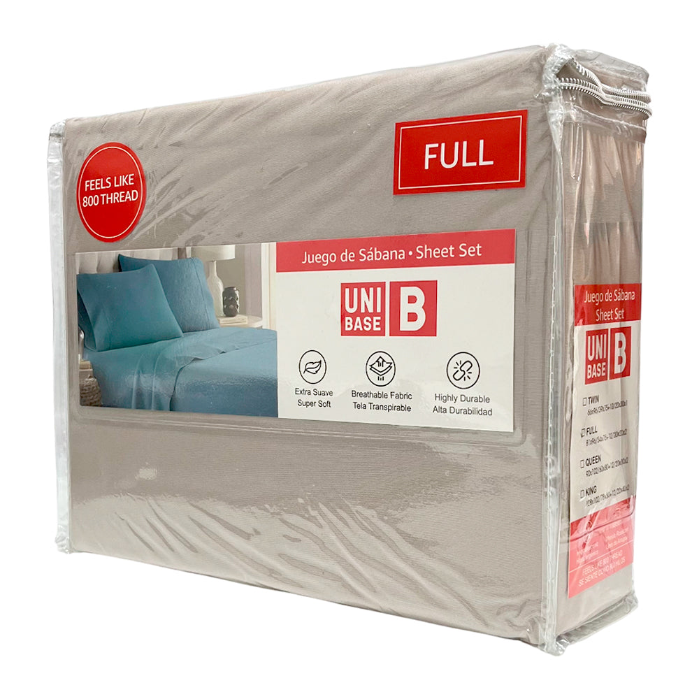 Sábana Full Lisa Unibase / Set 4 Piezas / Surtida