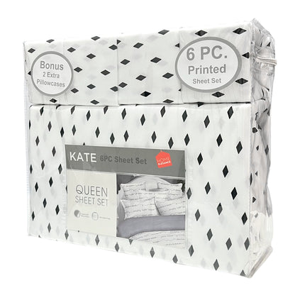 Sábana Estampada Queen Home Elegance Kate 6 Piezas - Surtido