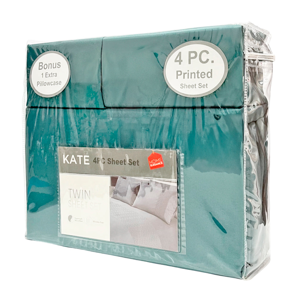 Sábana Lisa Twin Home Elegance Kate 4 Piezas - Surtido