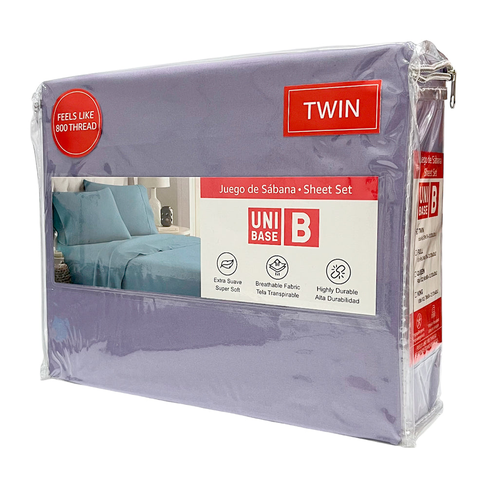 Sábana Twin Lisa Unibase / Set 3 Piezas / Surtida