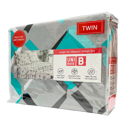 Sábana Twin Estampada Unibase / Set 3 Pizas / Surtida