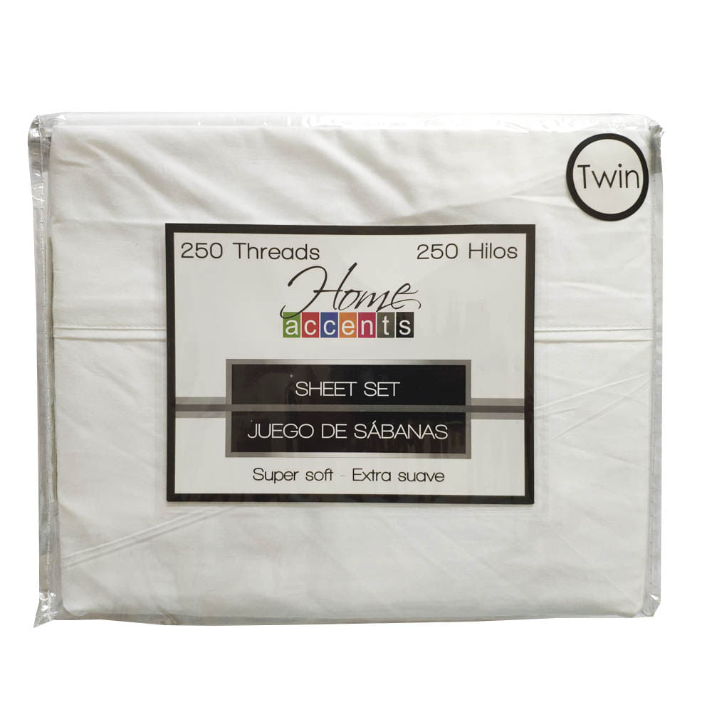 Sabana Home Accents 250 Hilos Set de 3 Piezas - TWIN