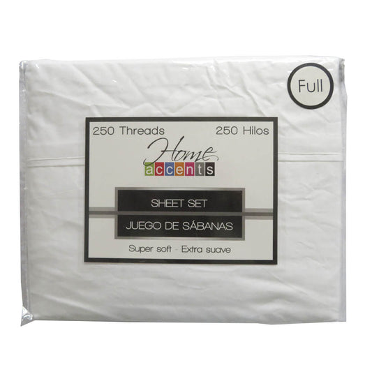 Sabana Home Accents 250 Hilos Set de 4 Piezas - FULL