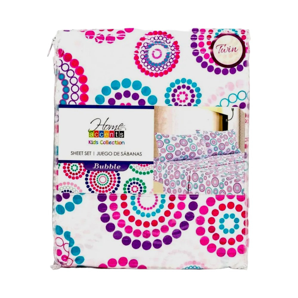 Juego de Sábana Bubble 3 Piezas Home Accents de Microfibra - Twin
