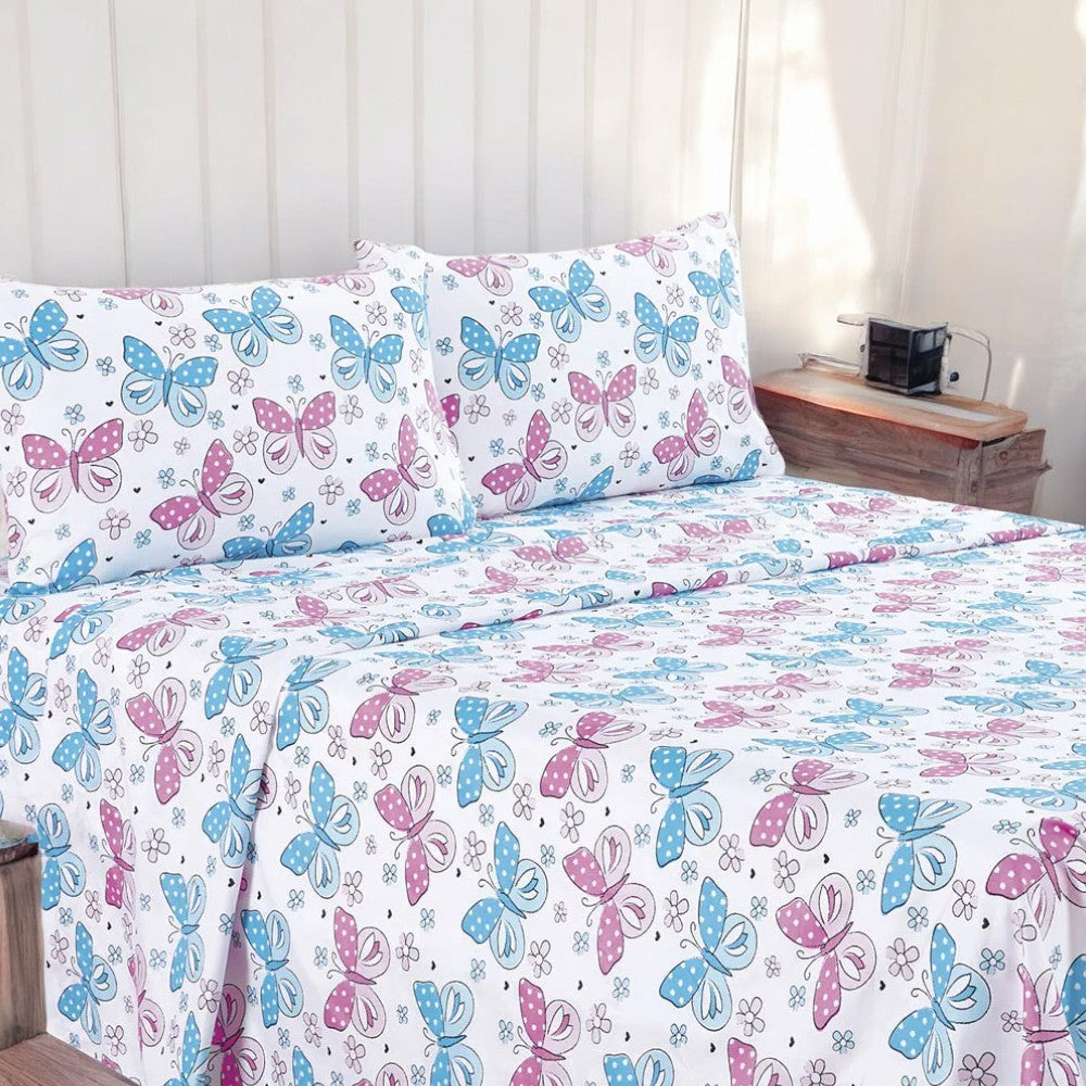Juego de Sábana Butterfly Home Accents Microfibra de 3 Piezas - Twin
