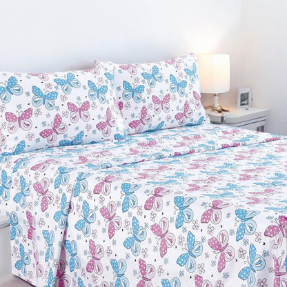 Juego de Sábana Butterfly Home Accents Microfibra de 4 Piezas - Queen