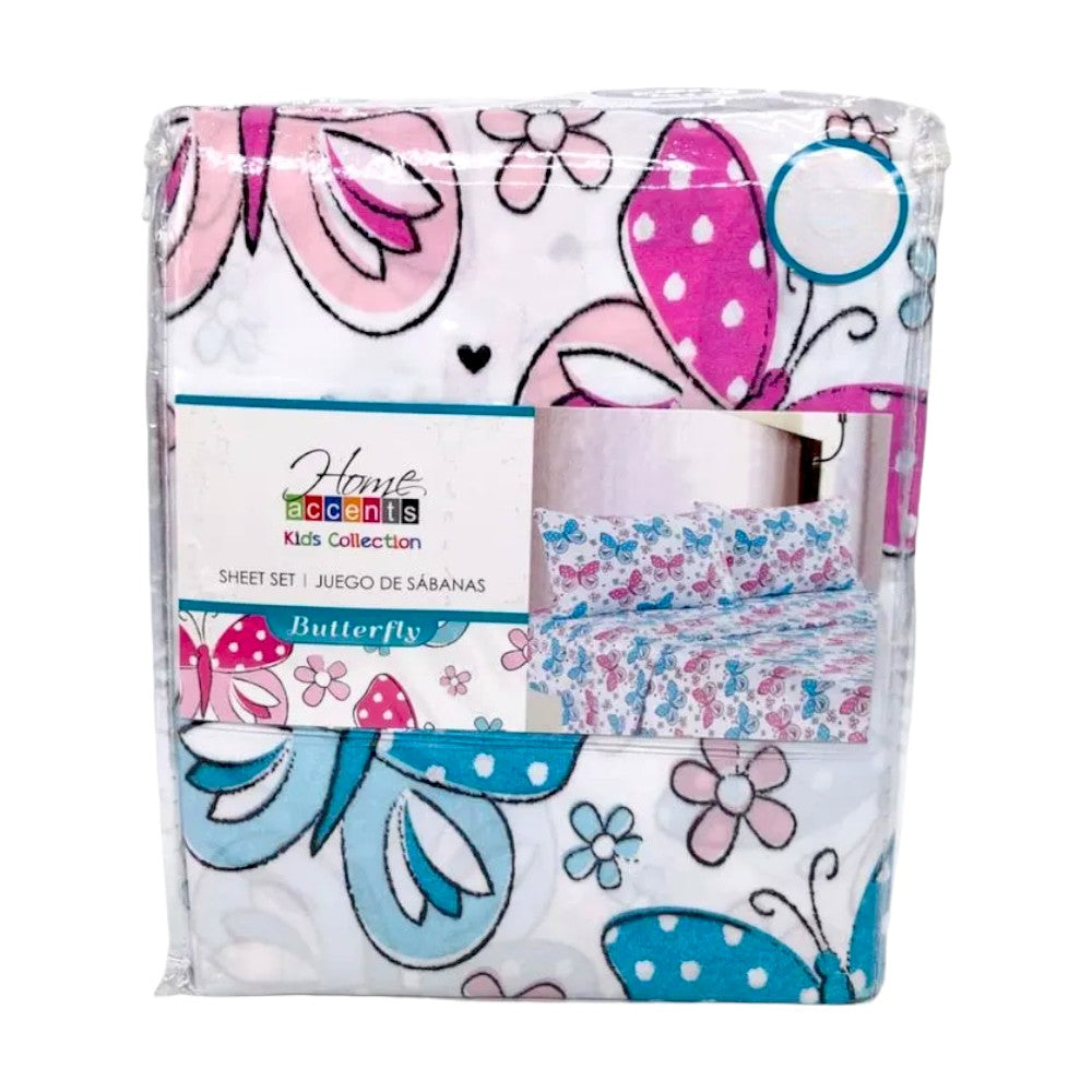 Juego de Sábana Butterfly Home Accents Microfibra de 4 Piezas - Queen