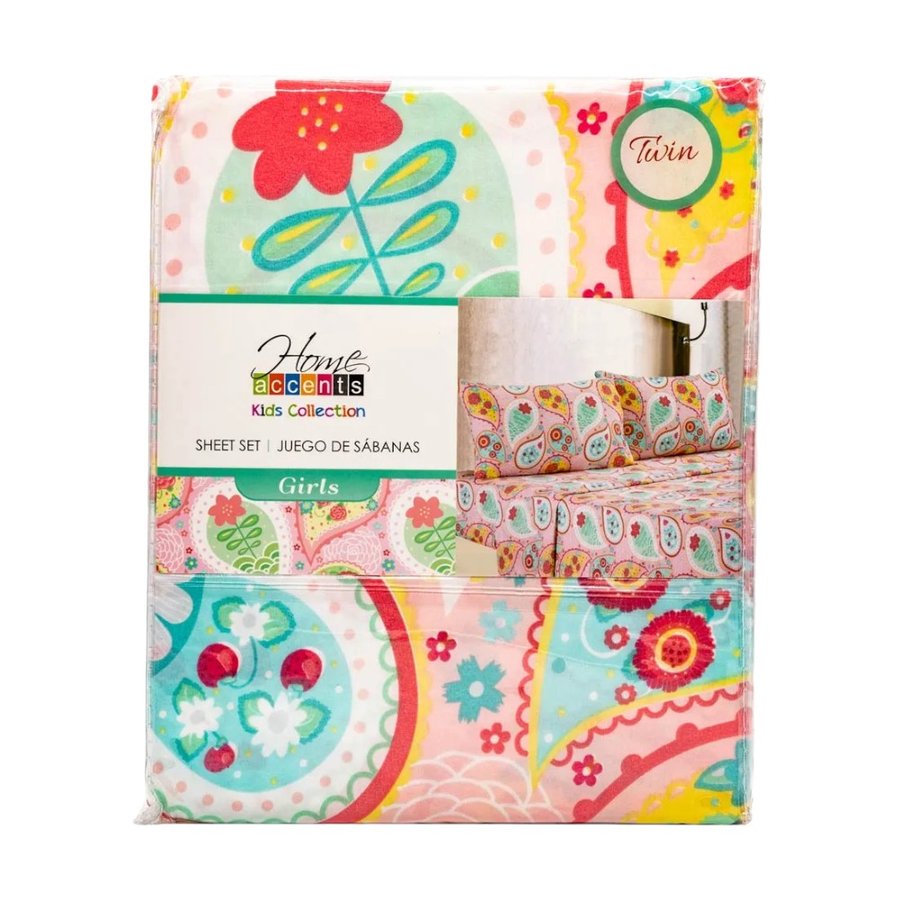 Juego de Sábana Girls Home Accents Microfibra de 3 Piezas - Twin