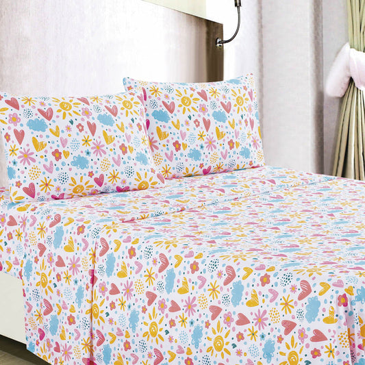 Juego de Sábana Spring Home Accents Microfibra de 4 Piezas - QUEEN