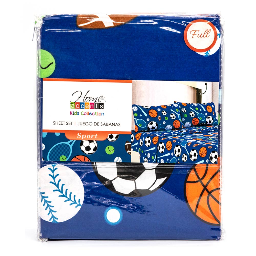 Juego de Sábana Sport Home Accents Microfibra de 4 Piezas - Full
