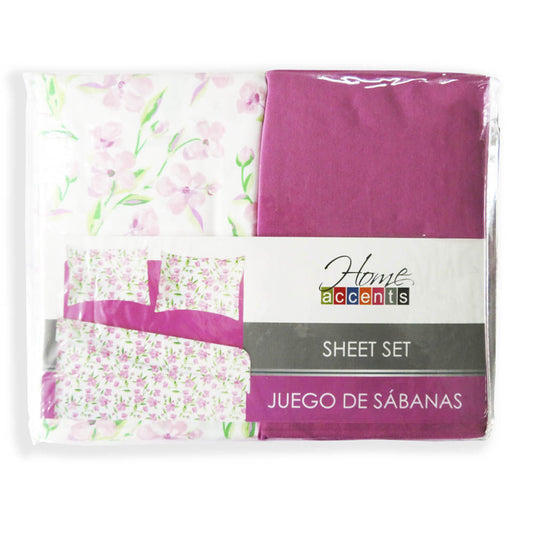 Sabana Blossom Home Accents Set de 4 Piezas - QUEEN