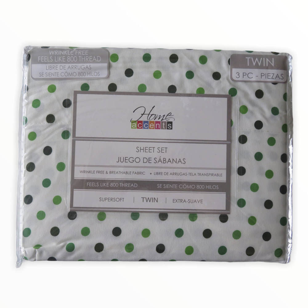 Sábanas Dots Home Accents 3 Piezas - TWIN