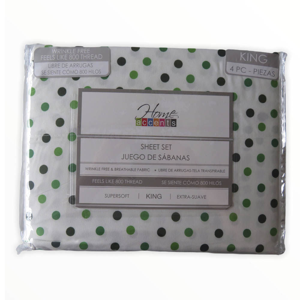 Sábanas Dots Home Accents 4 Piezas - KING