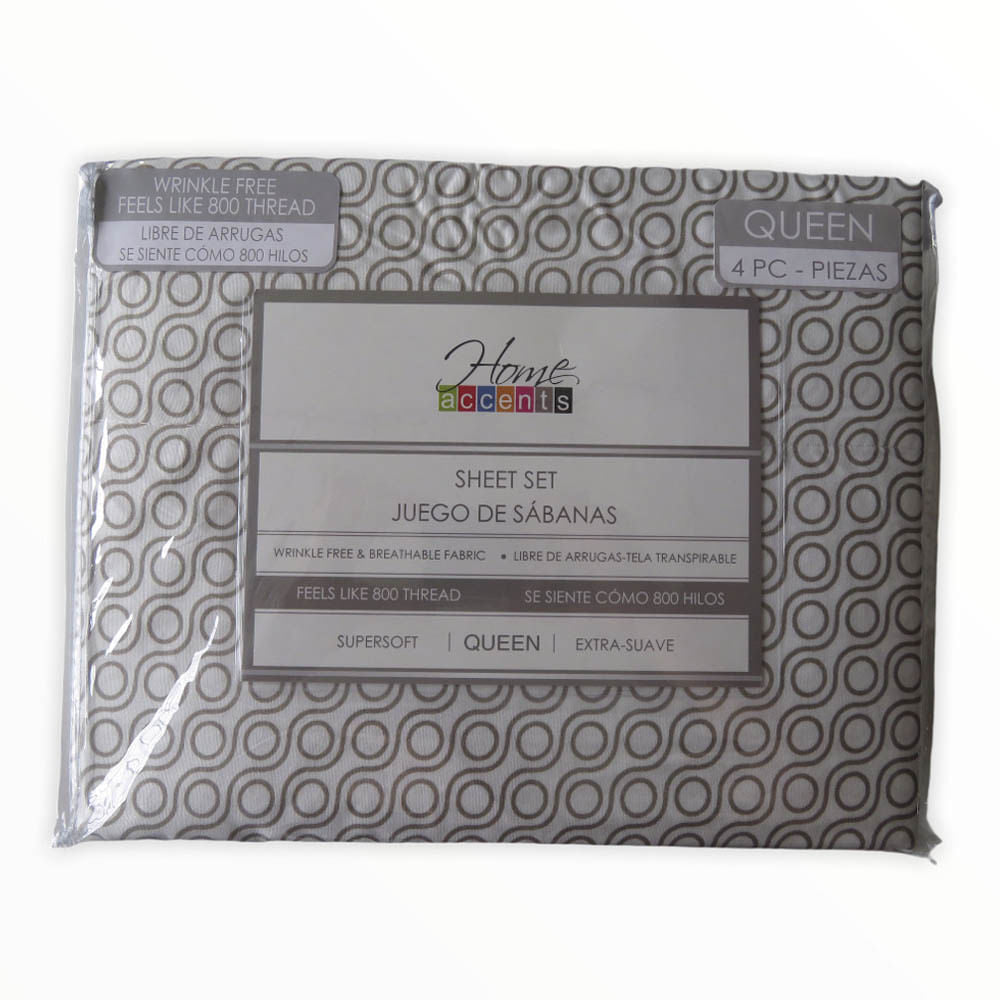 Sábanas Denver Home Accents 4 Piezas - QUEEN