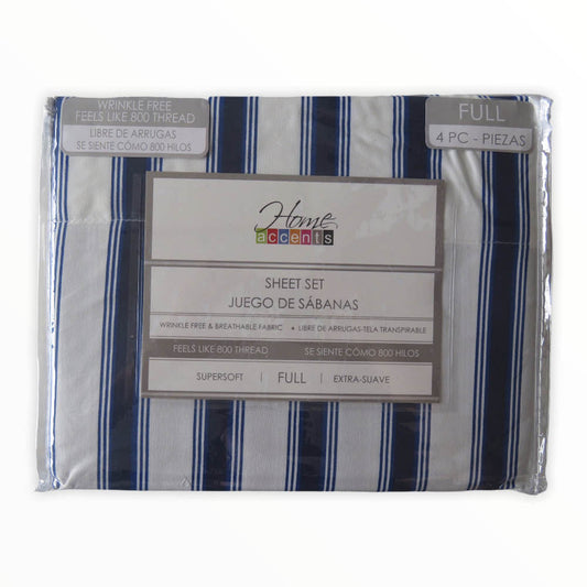 Sábanas Stripe Home Accents 4 Piezas - FULL