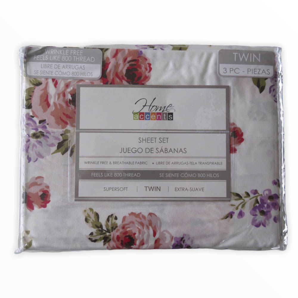 Sábanas Flory Home Accents 3 Piezas - TWIN