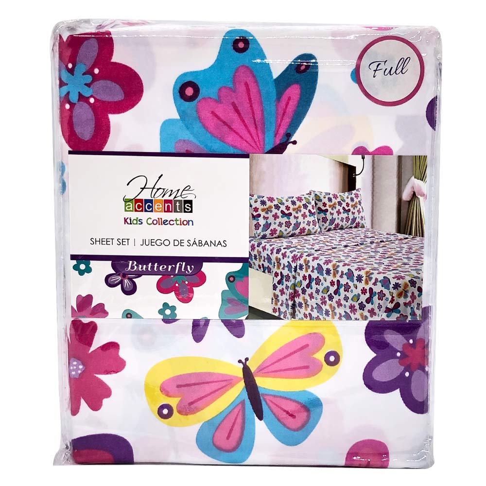 Sabana Home Accents Butterfly Full 4 Piezas