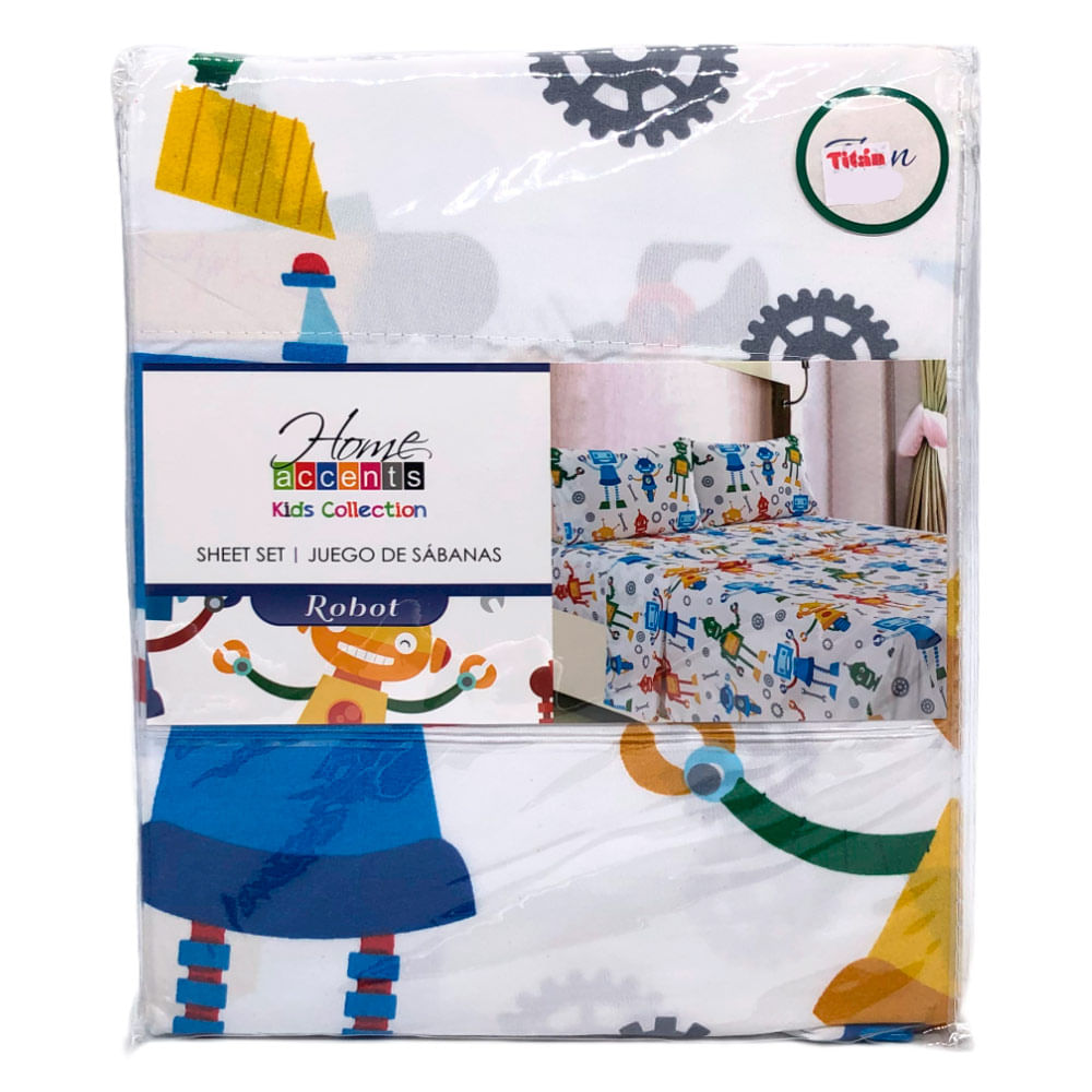 Sabana Home Accents Robot Infantil 3 Piezas - TWIN