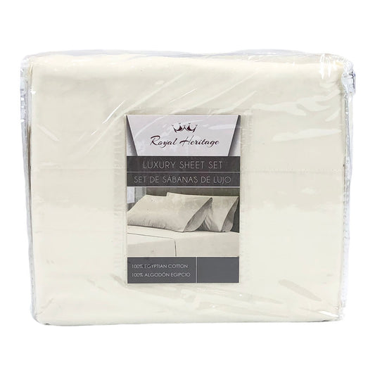 Juego de Sábana Royal Heritage 400 Hilos Marfil - FULL