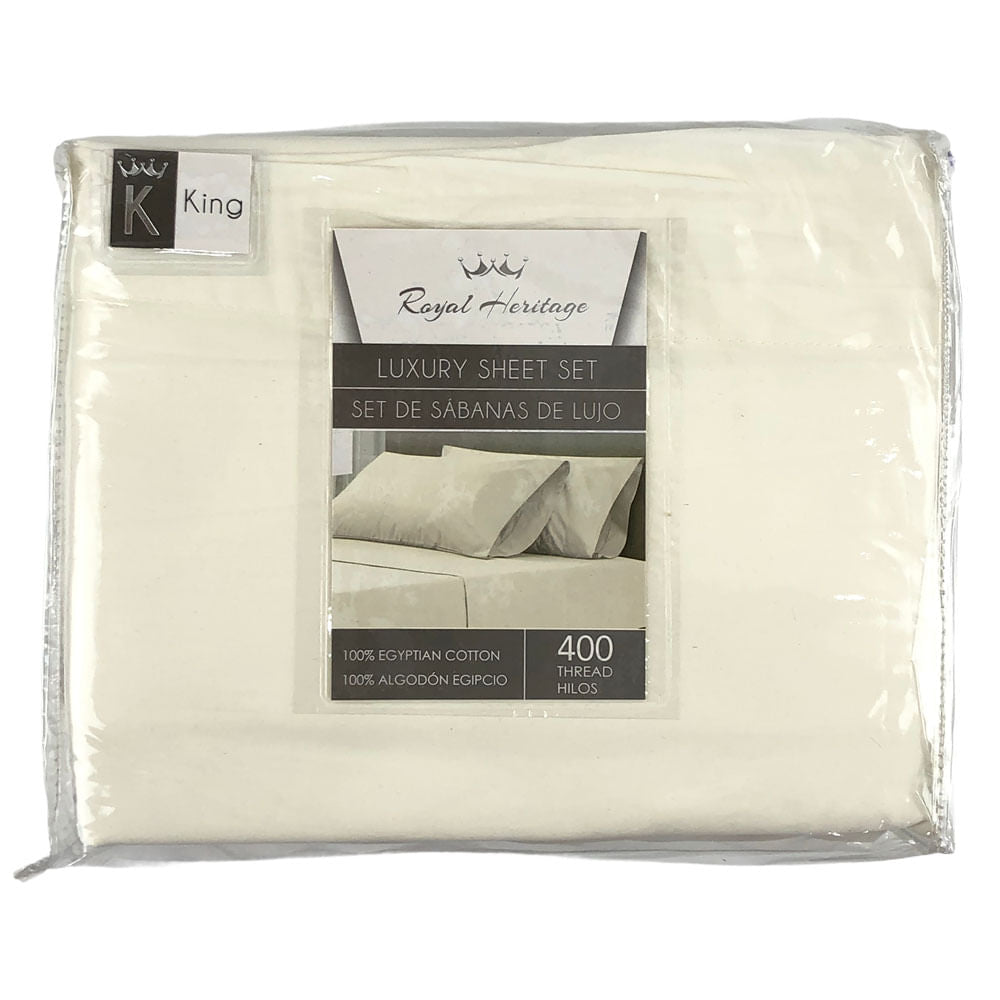 Juego de Sábana Royal Heritage 400 Hilos Marfil - KING