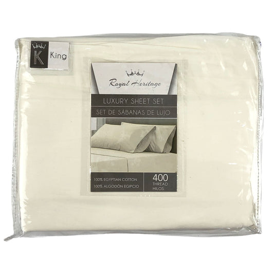 Juego de Sábana Royal Heritage 400 Hilos Marfil - KING