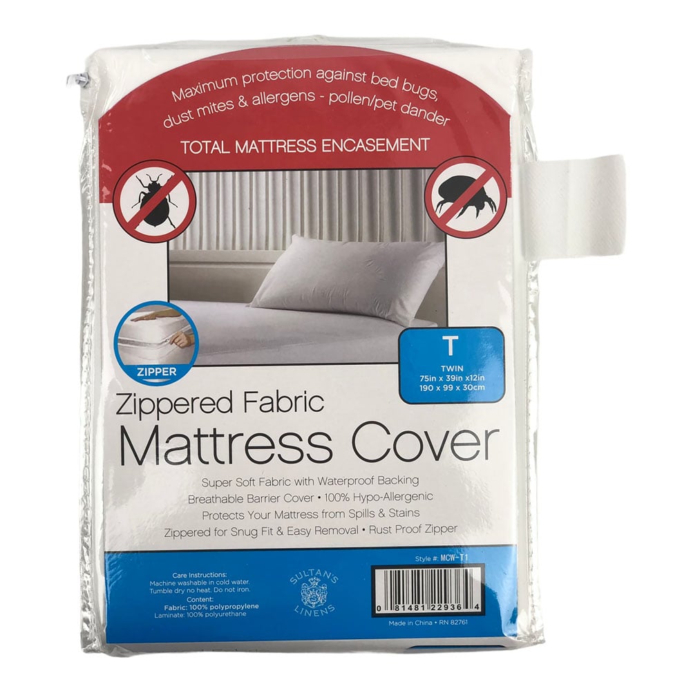 Protector Sultan Para Colchón Con Zipper 75" x 39" x 12" Blanco - Twin