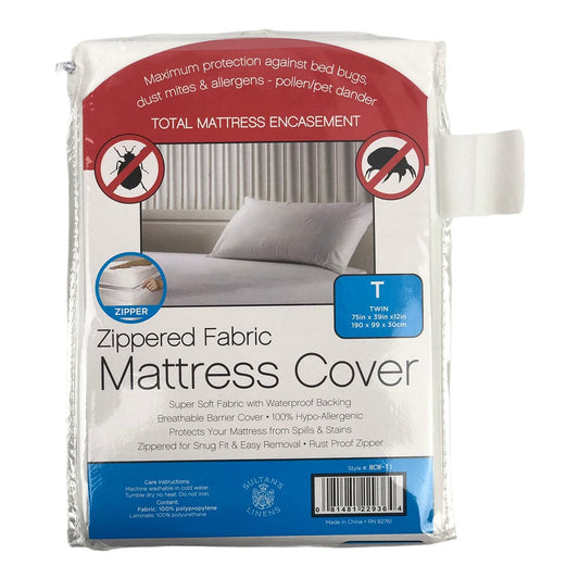 Protector Sultan Para Colchón Con Zipper 75" x 39" x 12" Blanco - Twin