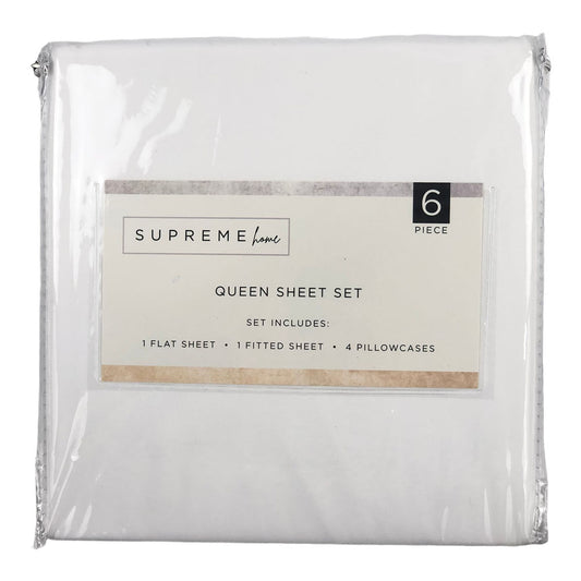 Sabana SI Home Fashion 6 Piezas Camila - Queen - Blanco