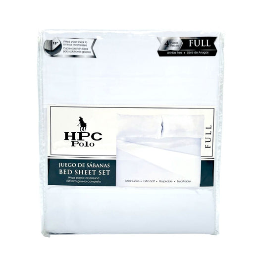 Juego de Sábanas HPC Polo Blanco - Full