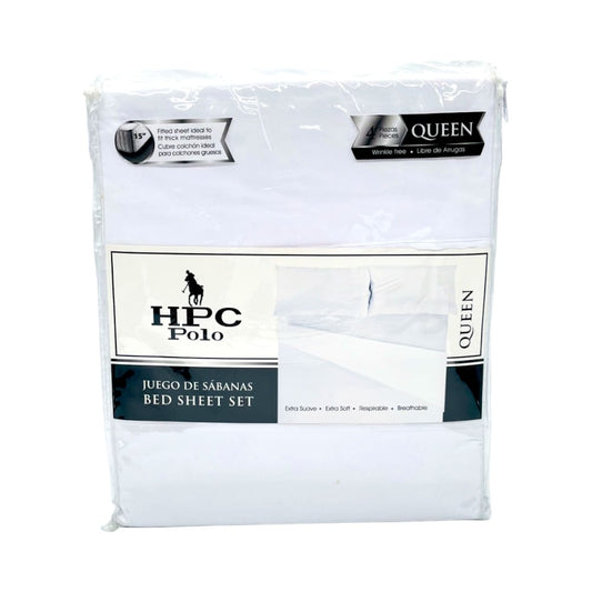 Juego de Sábanas HPC Polo Blanco - Queen