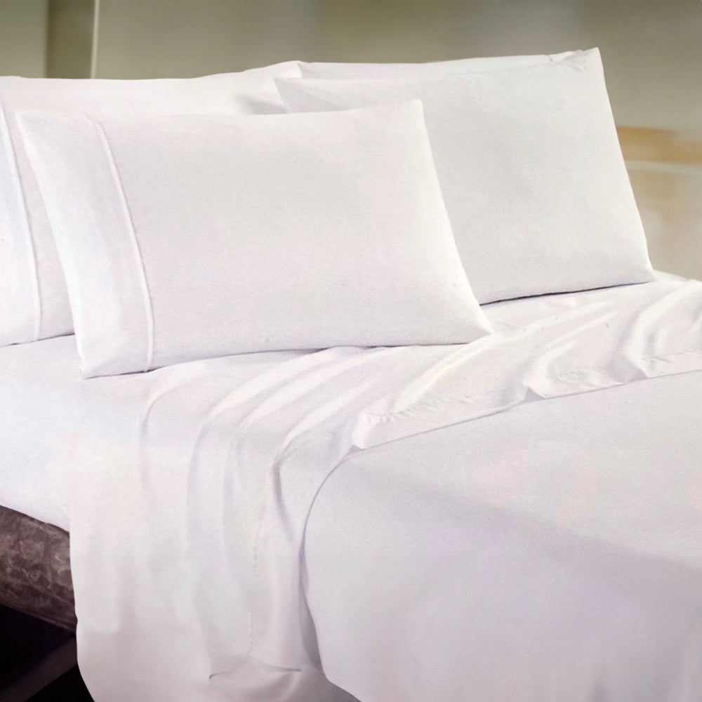 Juego de Sábana Lisa Twin Hotel Set de 4 Piezas - Blanca