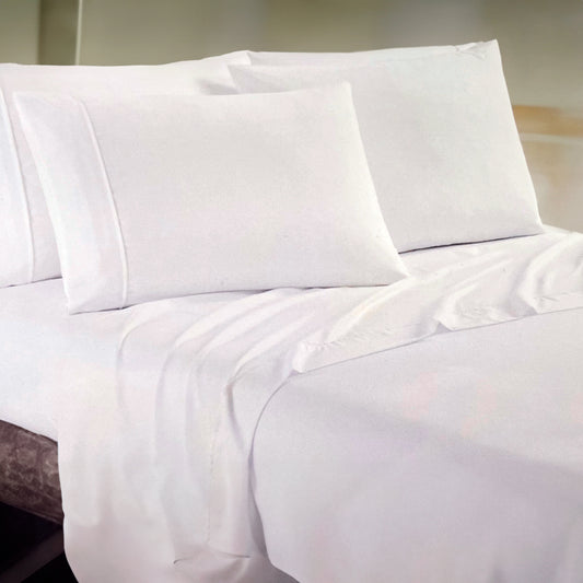 Juego de Sábana Lisa Twin Hotel Set de 4 Piezas - Blanca