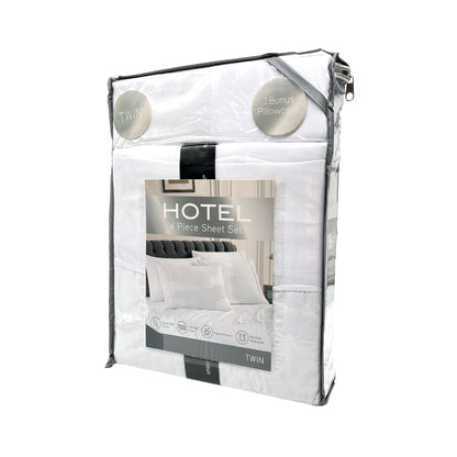 Juego de Sábana Lisa Twin Hotel Set de 4 Piezas - Blanca