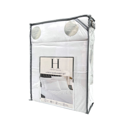 Juego de Sábana Lisa Hotel Set de 6 Piezas Blanca - Queen