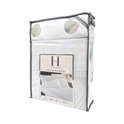 Juego de Sábana Lisa Hotel Set de 6 Piezas Blanca - King