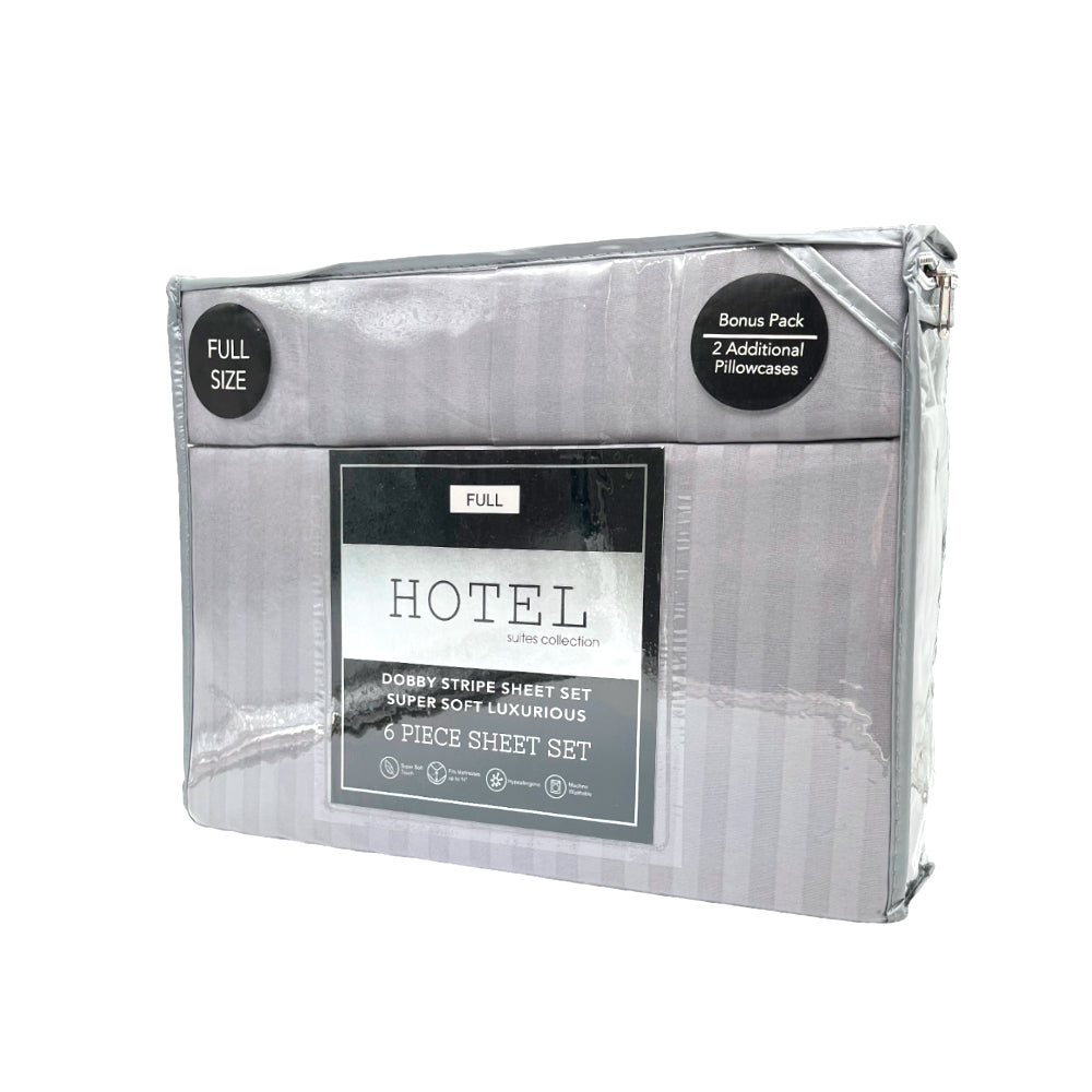 Juego de Sábana Full Hotel Set de 6 Piezas / Diseño de Raya - Surtida