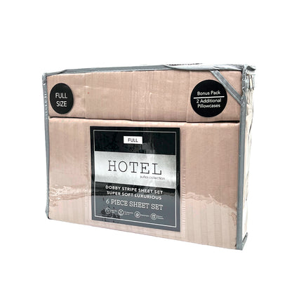 Juego de Sábana Full Hotel Set de 6 Piezas / Diseño de Raya - Surtida