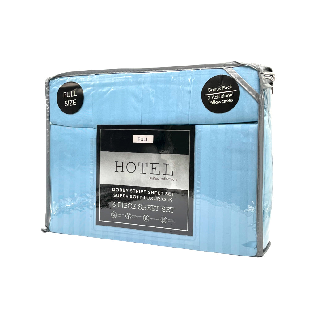 Juego de Sábana Full Hotel Set de 6 Piezas / Diseño de Raya - Surtida